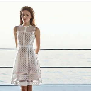 Catherine Deane London White & Nude Dress Size 10